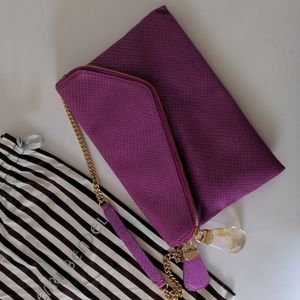 Henri Bendel, python leather shoulder or clutch bag.
